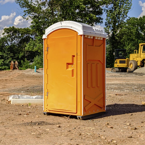 how often are the portable restrooms cleaned and serviced during a rental period in Sims IN